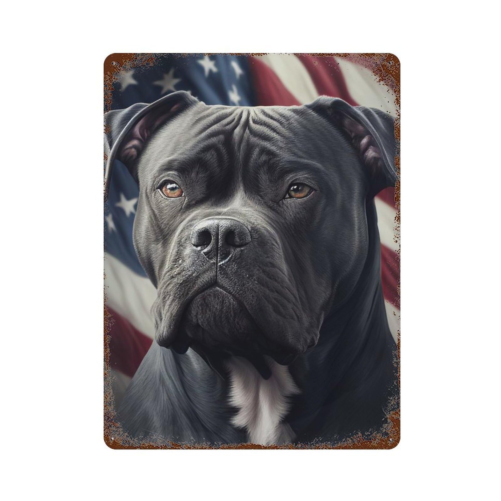 Cane Corso America USA Weathered Tin Sign 15.7"x11.8", for Patio, Garden Room And Bar Decor, Farmhouse Wall Decor