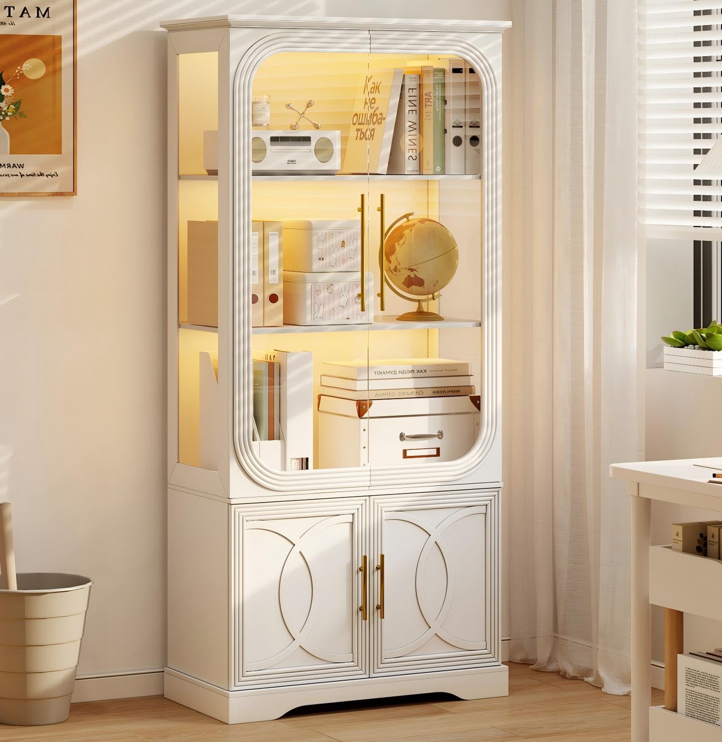 Lareth Display Cabinet with Glass Doors