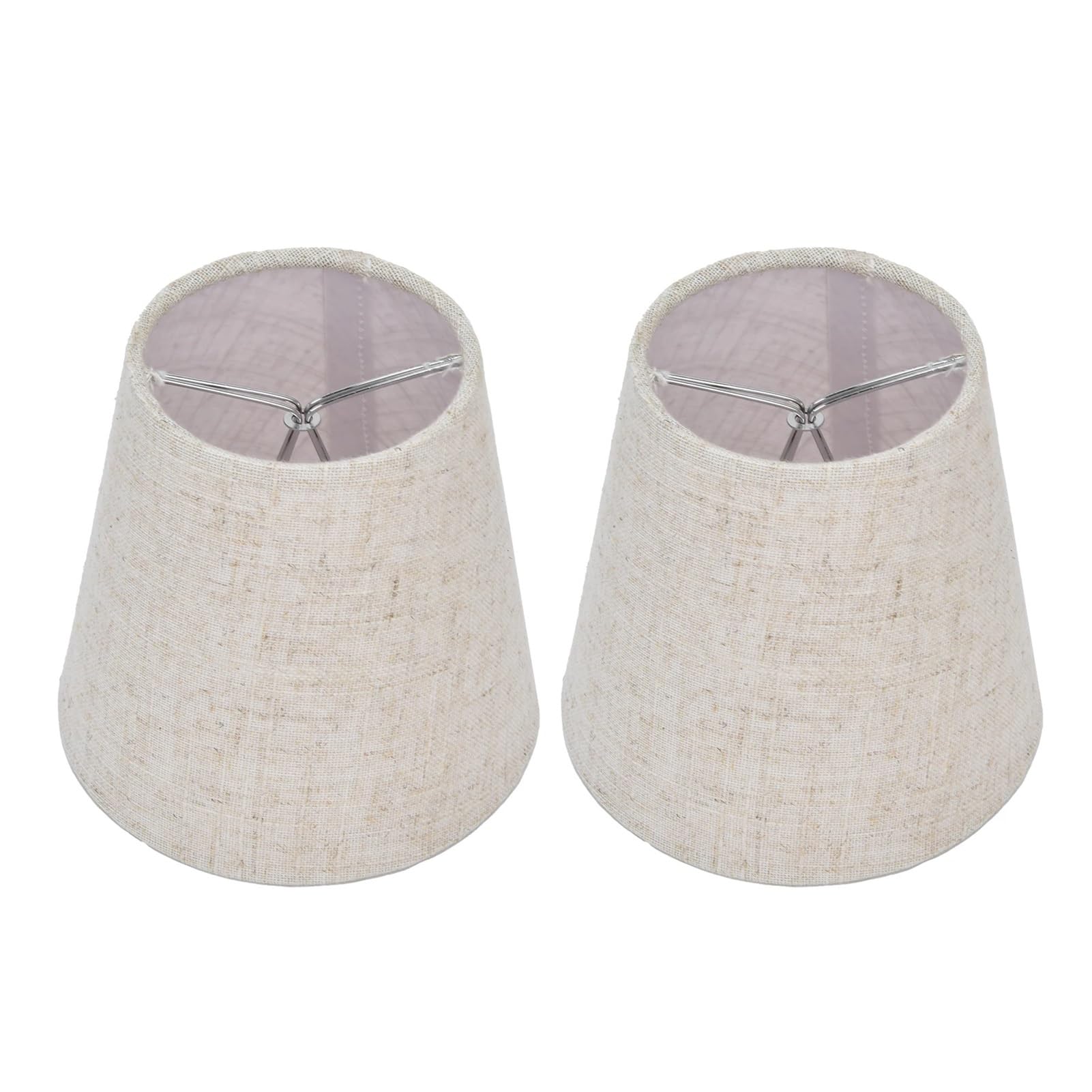 HKYBCF Lamp Shade 2Pcs Table Lamp Shade Cover Fabric Clip On Lampshade for E14 Screw Candlestick Chandelier for Bedrooms Halls Studies Hotels for Bedroom(Grey)