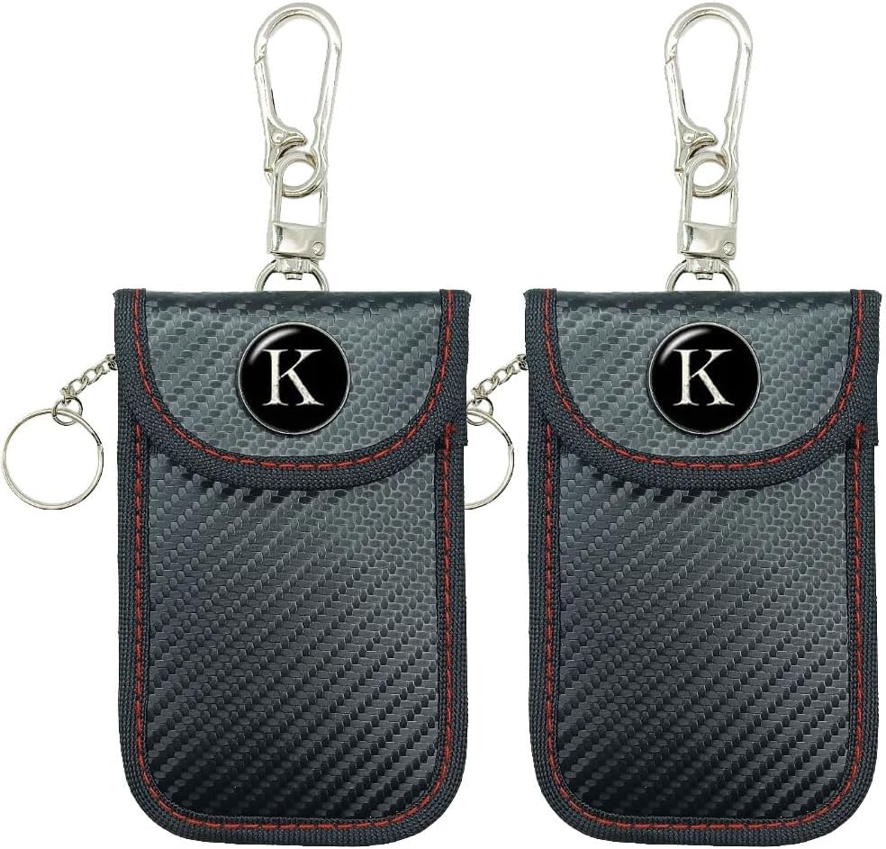 Initial Faraday Bags, 2 Pack Car RFID Signal Blocking Faraday Key Fob Protector Bag, Key Fob Cover Pouch, K