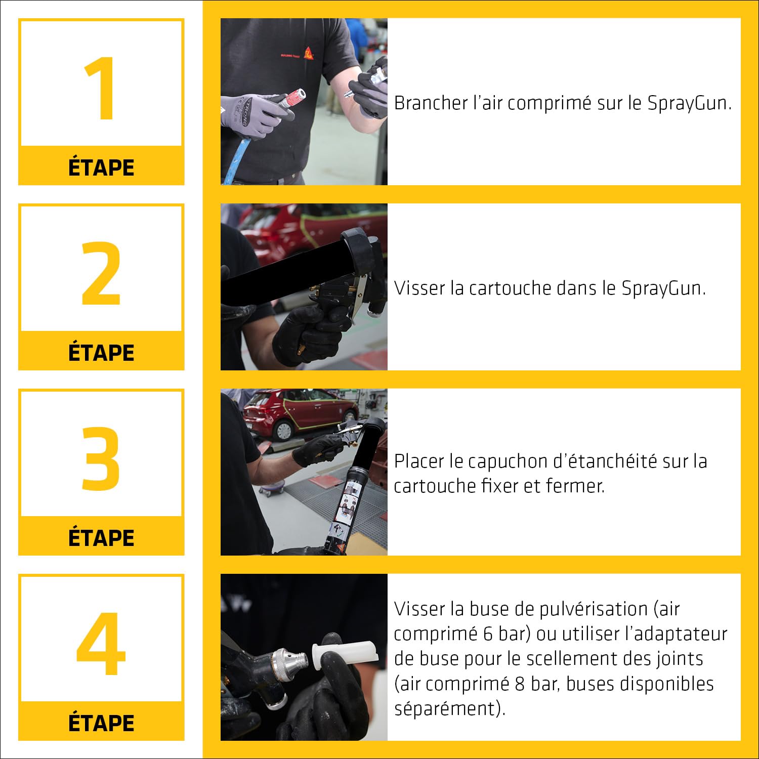 SIKA - Pistolet de pulvérisation pour joints - Sika Spray Gun | Application facile avec air comprimé - Idéal pour Sikaflex-529 Evolution - Finition lisse sur jonctions et plis