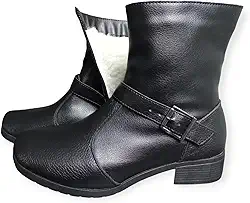 BOTA DE COURO CANO CURTO INVERNO FORRADA COM LÃ LA HOYA 918