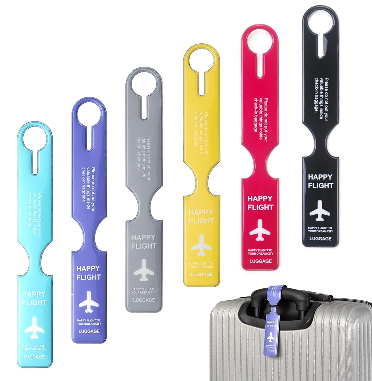 2 Pack Luggage Tags for Suitcases, Travel Bag Name ID Tags with Privacy Cover & ID Card, Durable PVC Baggage Tags for Suitcase, Backpack, Handbag, Business Travel & Holiday Luggage Accessories-image-45