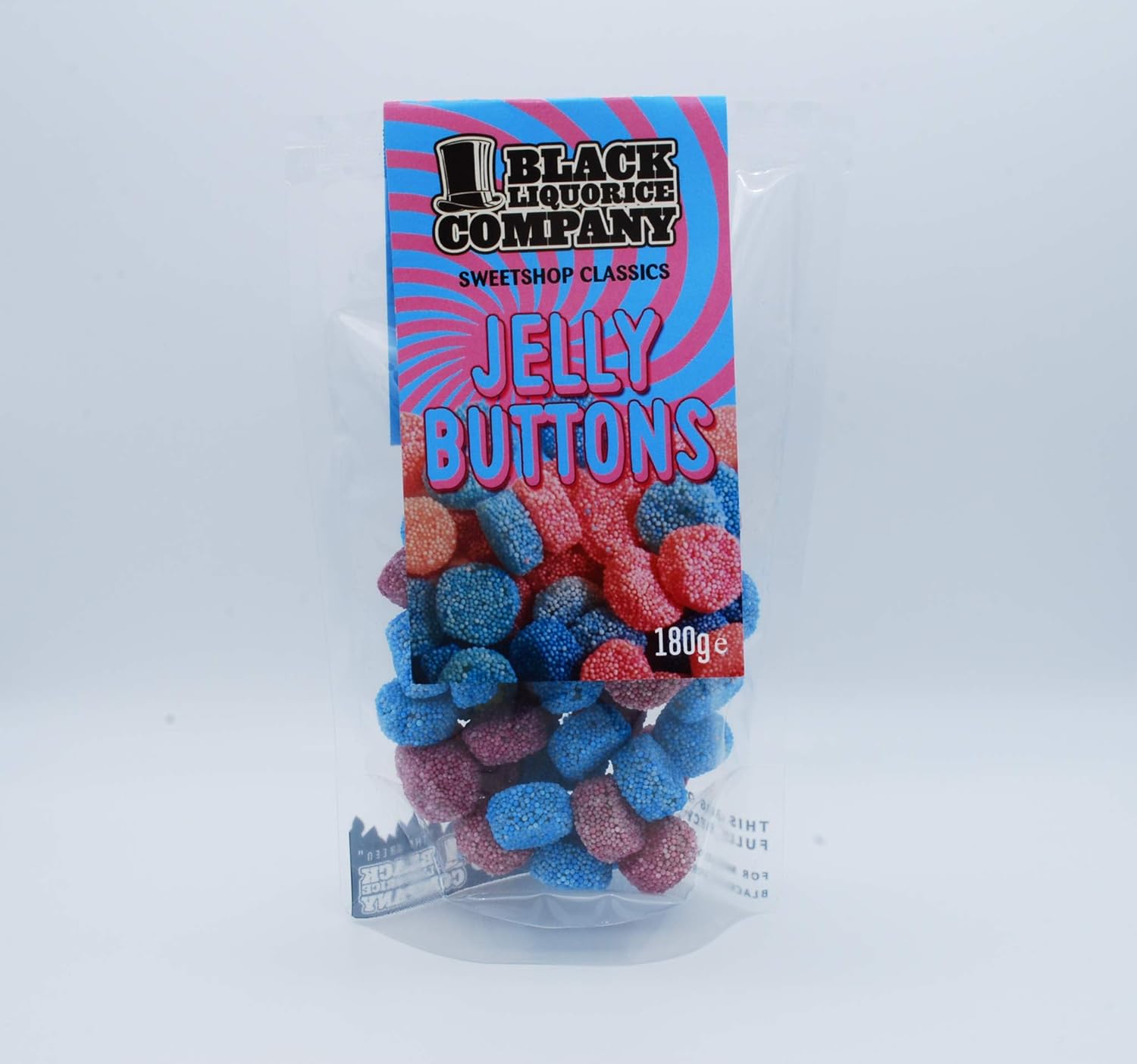 The Black Liquorice Company Jelly Buttons Aniseed Flavoured Jellies