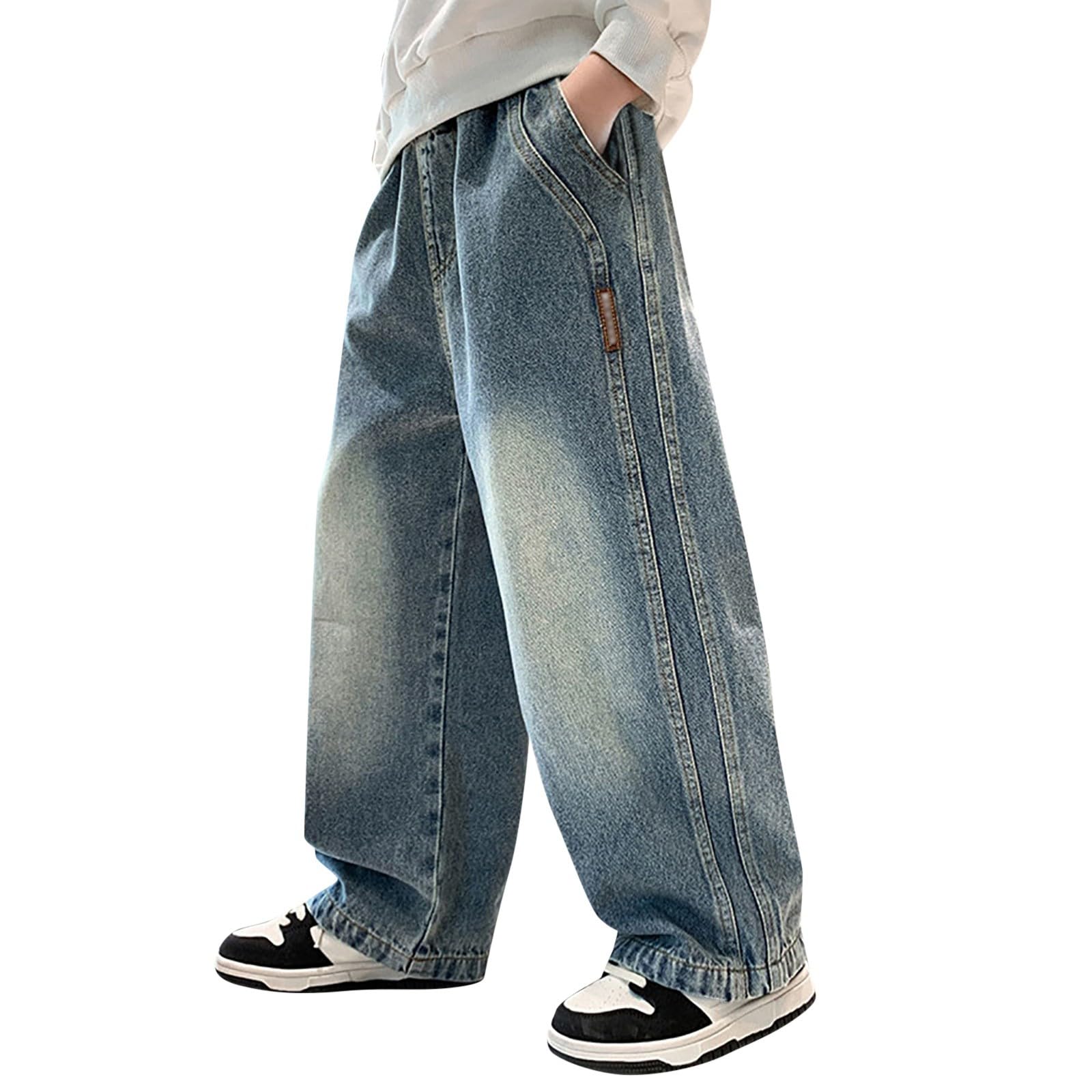Générique Jean Large Enfant GarçOn - Jeans pour garçons - salopettes décontractées de printemps pour garçons - pantalons à jambes droites et larges
