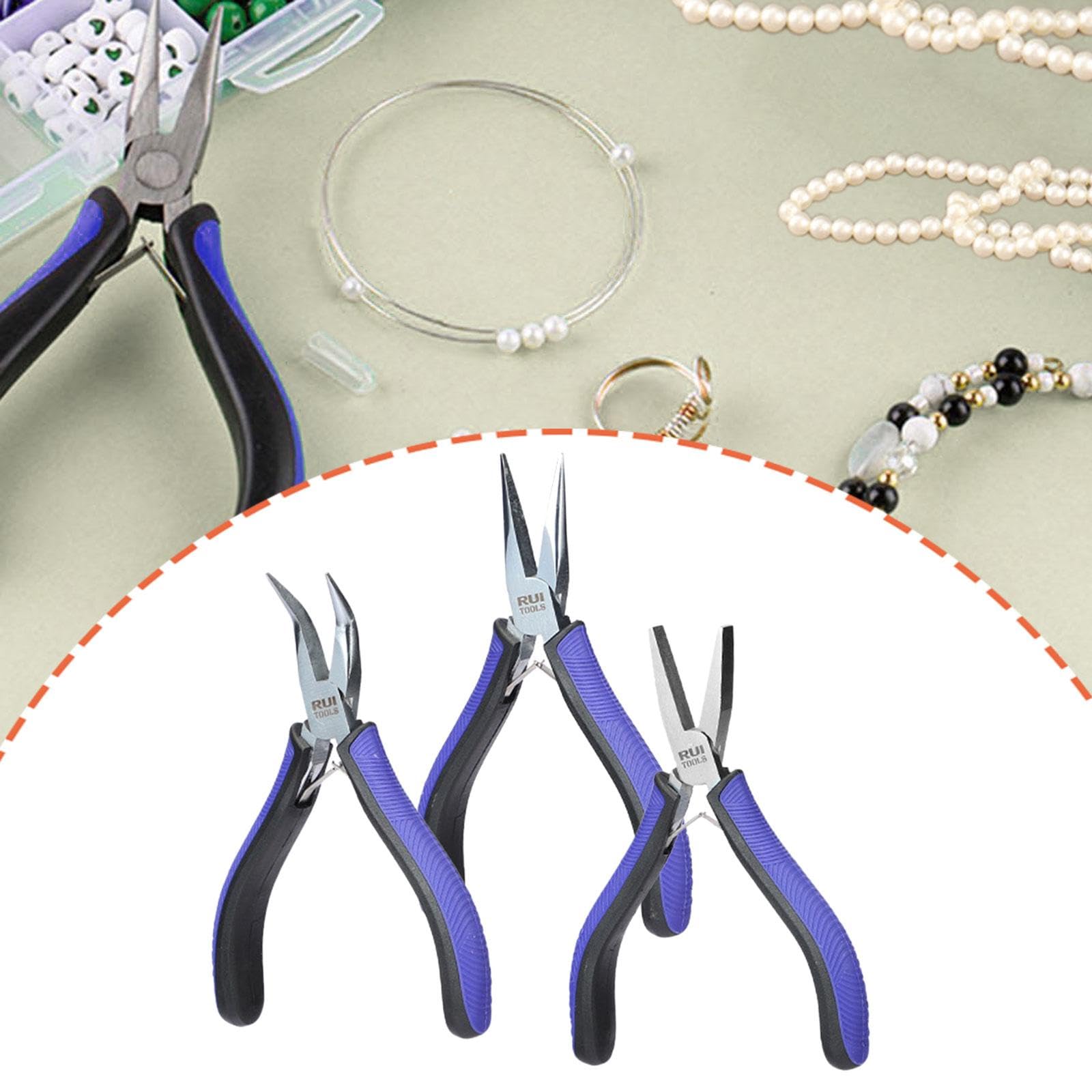 3x Pinze per la creazione di cauzioni, strumenti per la creazione di gioielli, per creare anelli di filo, pinze per gioielli per filo metallico, Style B