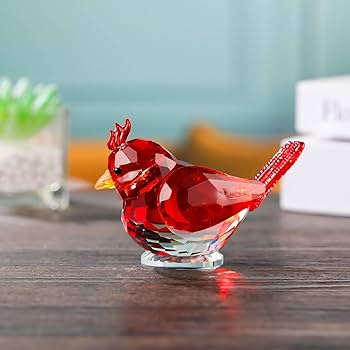 Amazon.com: Qianwei Red Crystal Bird Figurine Collectible