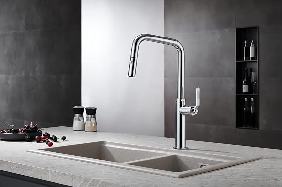 MICE Küchenarmatur ausziehbar mit Doppel-Strahl-Diffusor verchromt Serie Niza GCE027