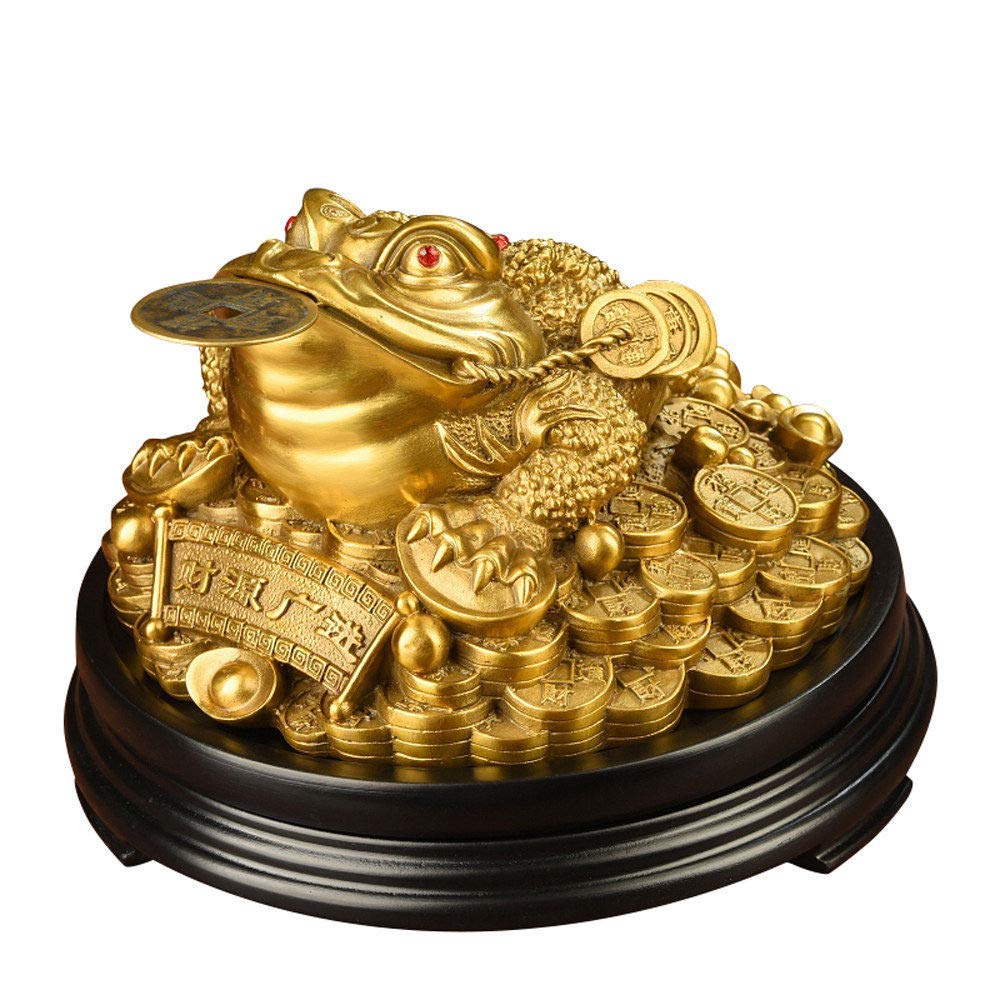 Symbole de richesse idéal en cadeau avec cette statue de crapaud en laiton haut de gamme