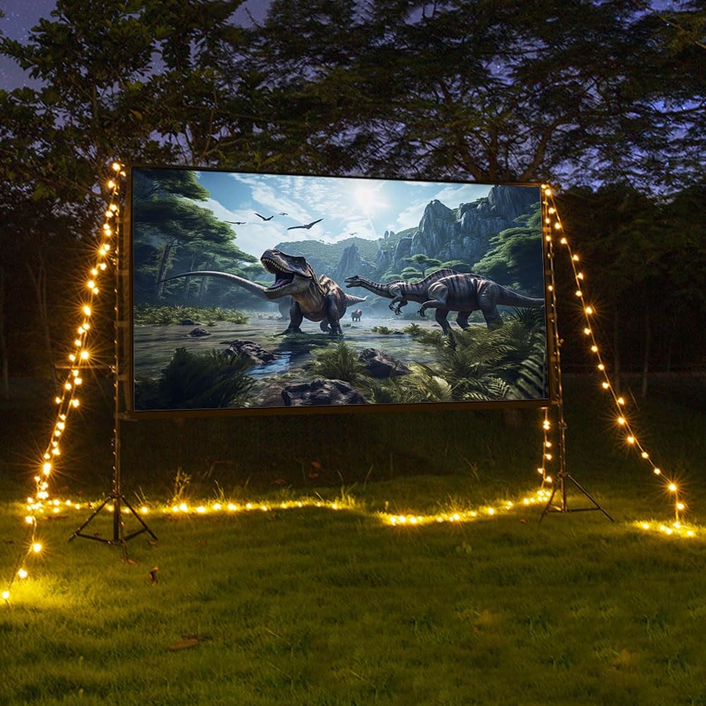 100 120 150 Pollici Schermo del Proiettore Portatile di 4K HD, Telo Cinematografico All'aperto di 16:9 Anti-Crease con Treppiede per Cinema in Casa(100 inch)