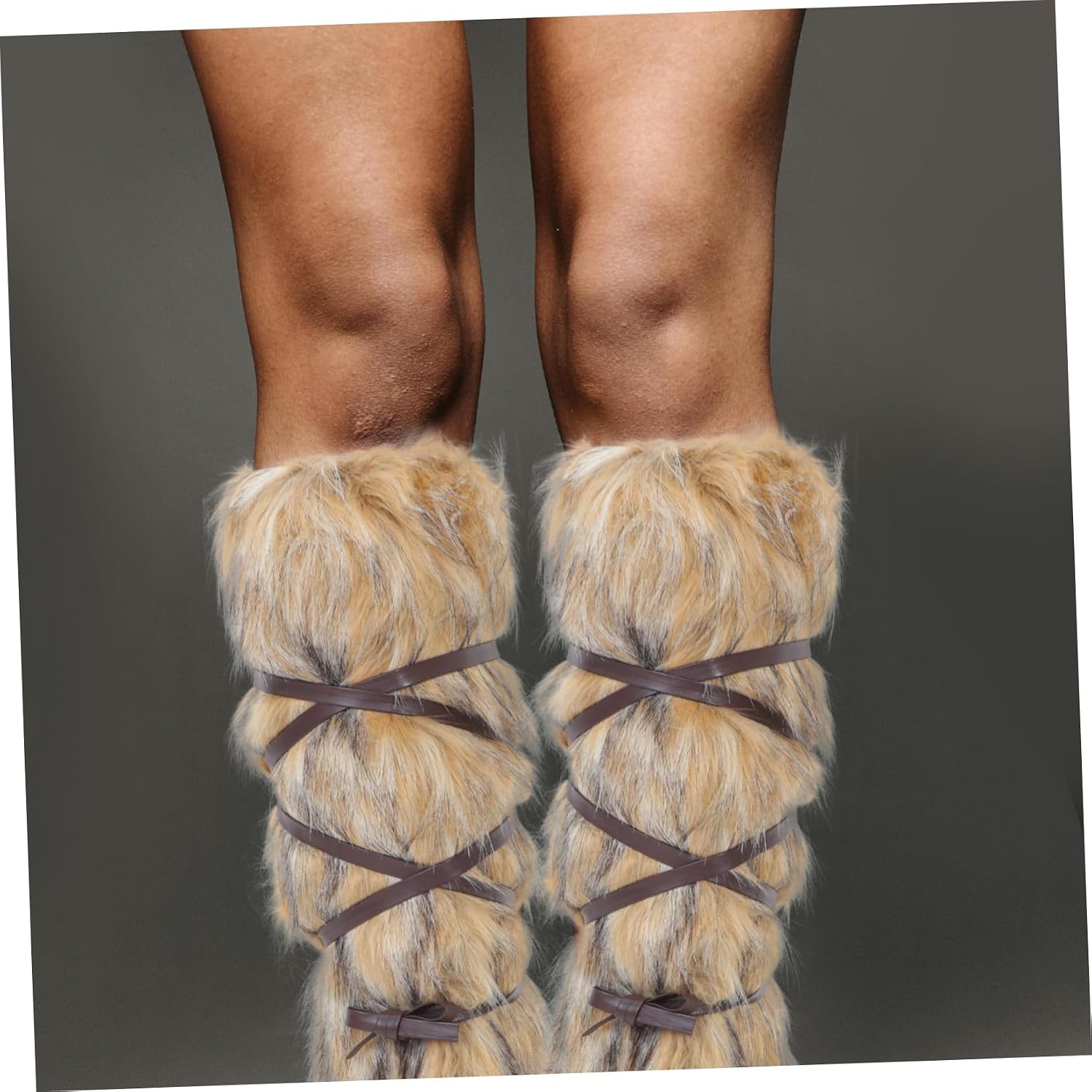 Viking Cosplay Leg Wraps Furry Leg Warmers Women Fuzzy Boot Cuffs Covers for Women Costumes Warmers Fluffy for Christmas Accessories