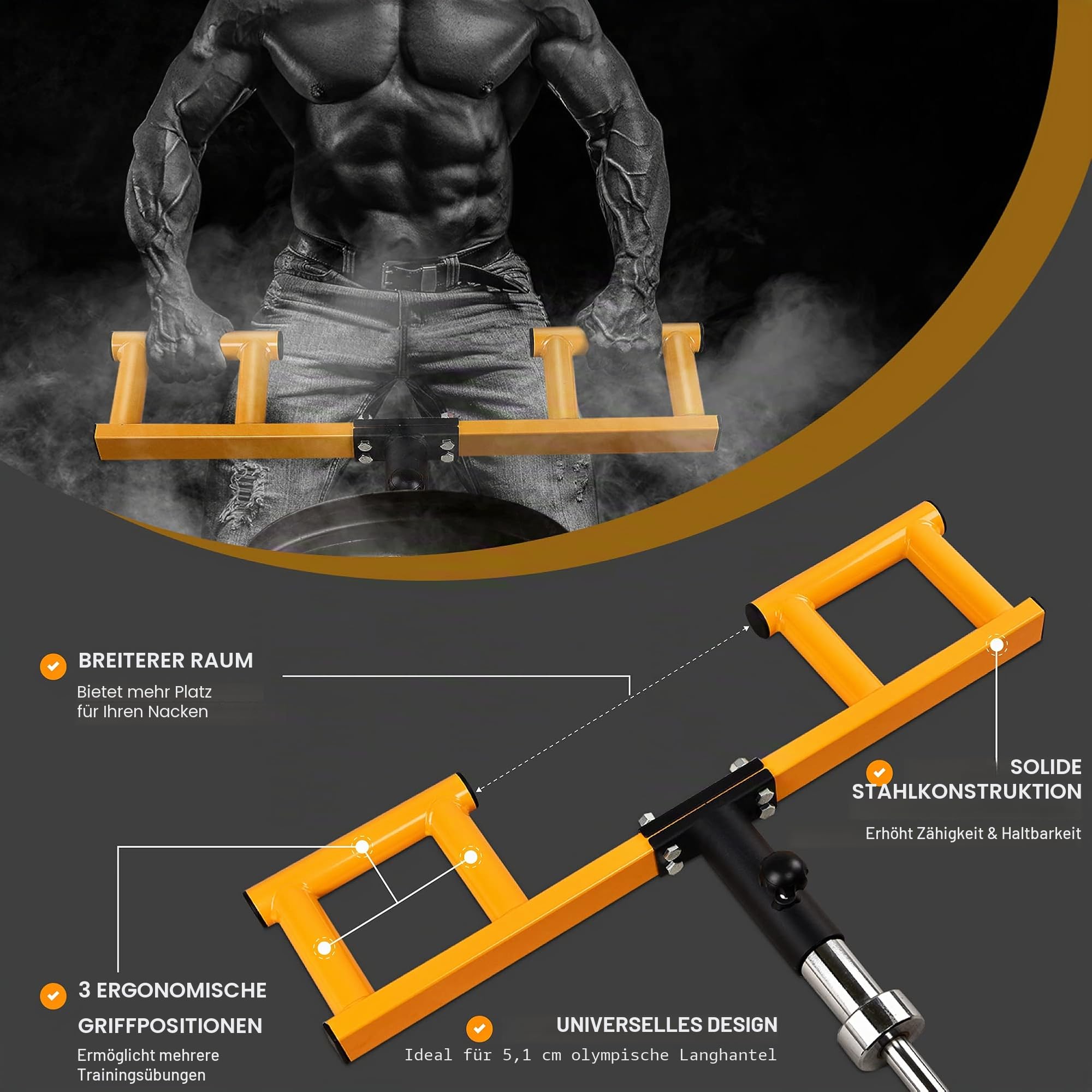 Yes4All Viking Press Landmine Griffbefestigung für 5.1 cm olympische Langhantel - 3 Handgriffpositionen - Unterstützung Home Gym für Kreuzheben, Kniebeugentraining, Erhöhte Vielseitigkeit
