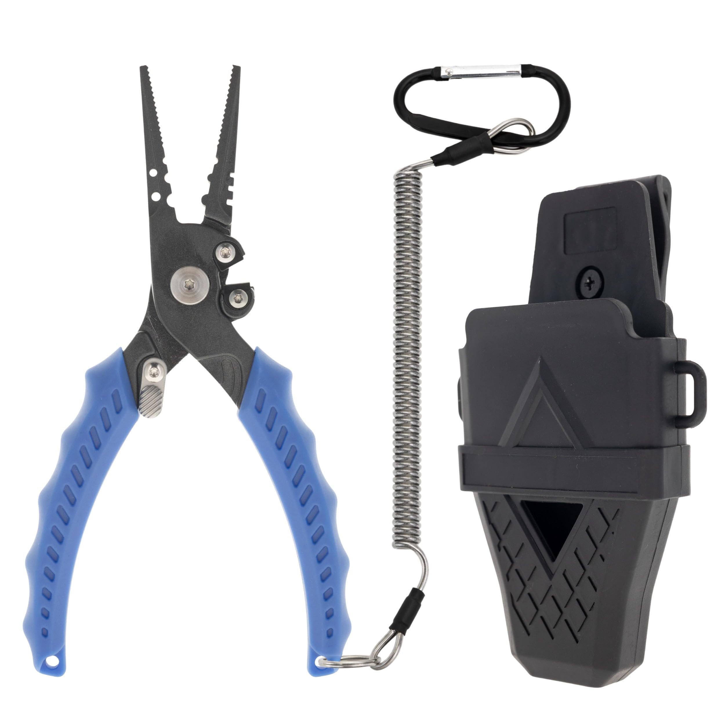 Reaction Tackle Pince de pêche en acier inoxydable de 17,8 cm et 22,9 cm – Pince à anneau fendu ou à bec droit avec coupe-tresse, extracteur de crochet et pince à sertir – Pince de pêche en eau salée
