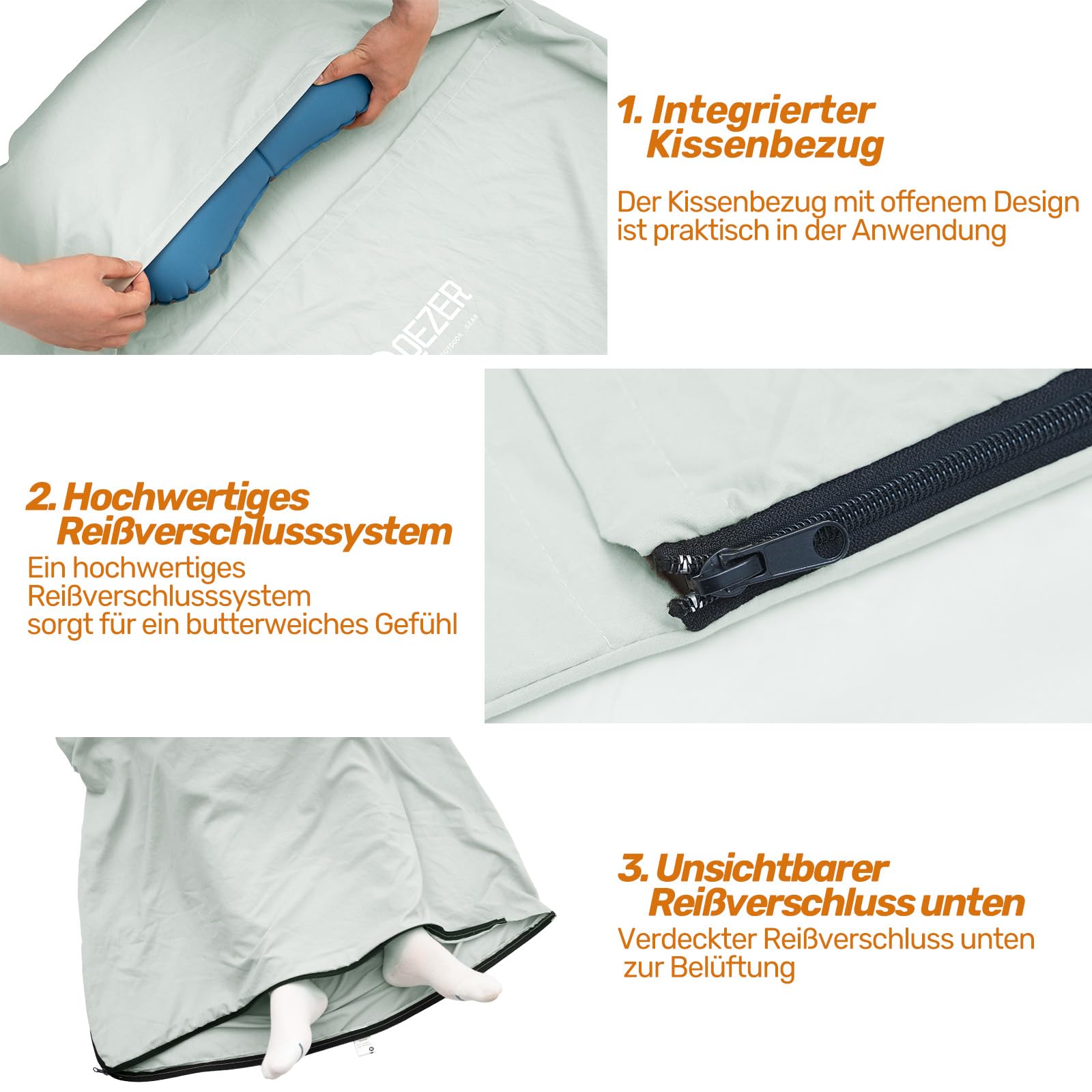 hüttenschlafsack,Schlafsack Sommer Seidig weich und mit praktischem Reißverschluss leicht zu verstauen, ideal für Erwachsene und Kinder auf Rucksackreisen oder zur Nutzung in Hotels.