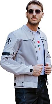 Scudo Milano Gray Summer Mesh Men's Motorcycle Jacket M