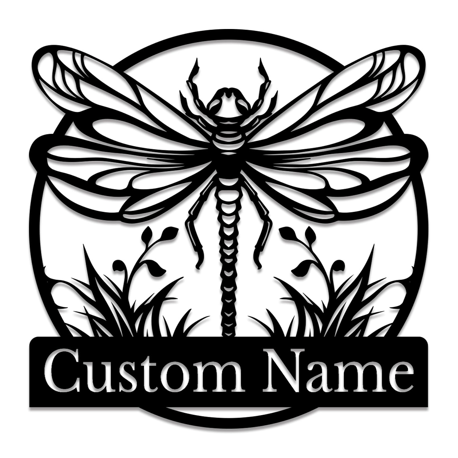 Senyer Style-2 Custom Dragonfly Metal Wall Art, Personalized Dragonfly Garden Sign, Dragonfly Monogram, Personalized Name Sign, Outdoor Wall Sign, Porch Wall Decor, Custom Date Sign,Home Gift (Style-2)