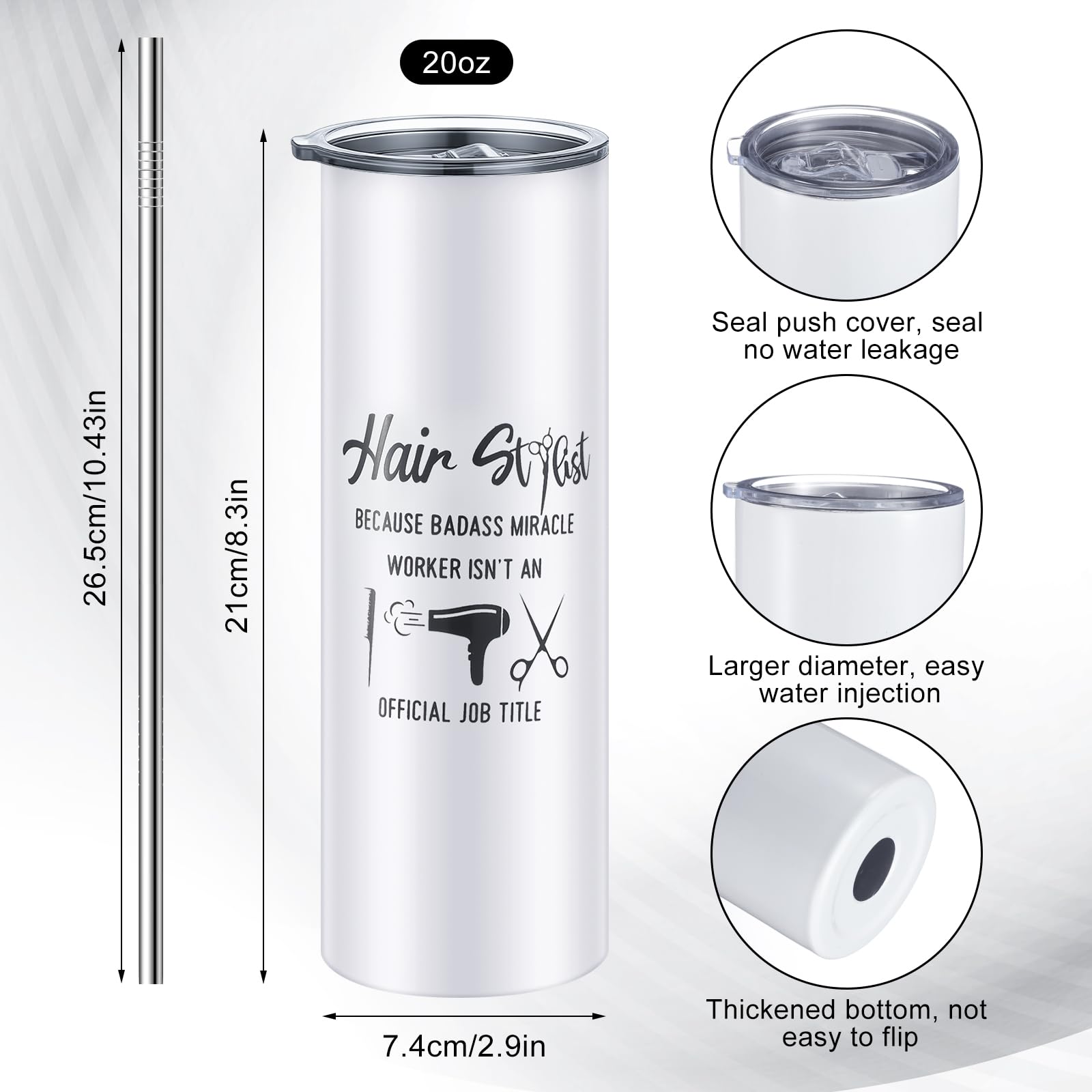 Sieral 3 Pcs Beauty School Graduation Gifts Best Hair Stylist Gift for Women Including Insulated Tumbler with Lid Stainless Steel Mug for Hairdresser Appreciation Gifts