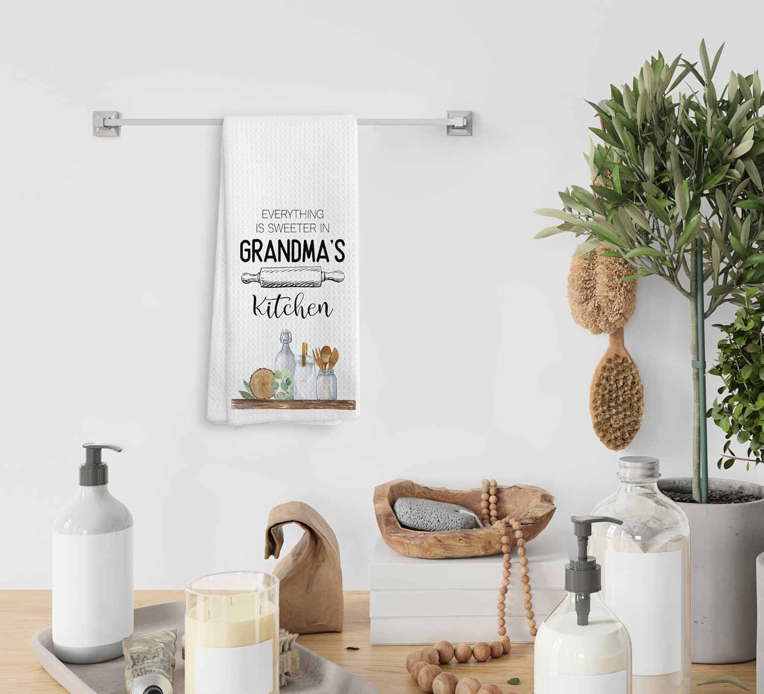 Grandma's Kitchen Towels and Dishcloths, Grandma Gifts Gift Ideas, for Grandma, Grandma's Drying Cloth Hand Towels Tea Towels for Bathroom Kitchen, 16×24 Inch - Image 4