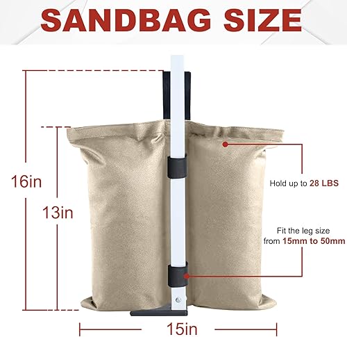 Miniatura 56 de ABCCANOPY - Bolsas de arena para toldos, paquete de 4 unidades (borgoña)