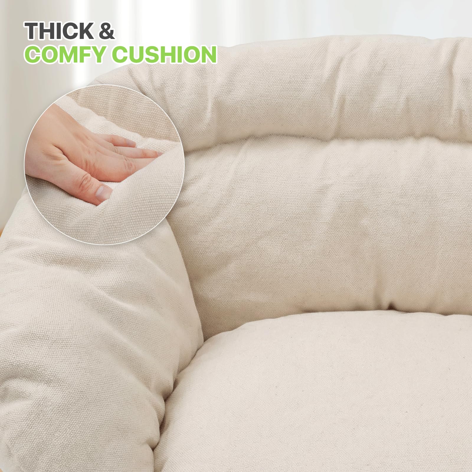 Magshion Chaise hamac suspendue avec coussin complet confortable, balancelle extérieure en macramé avec capacité de 158,8 kg, meuble d'appoint idéal pour salon, chambre à coucher, porche, détente et