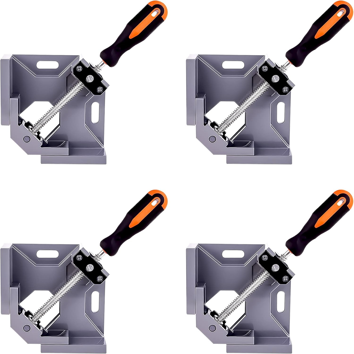Corner Clamp - 90 Degree Right Angle Clamp – Single Handle Heavy-Duty Aluminum Alloy, Non-Slip Grip, Versatile - Ideal for Woodworking, Welding, and Metalworking Projects by DMNI (pack of 4)
