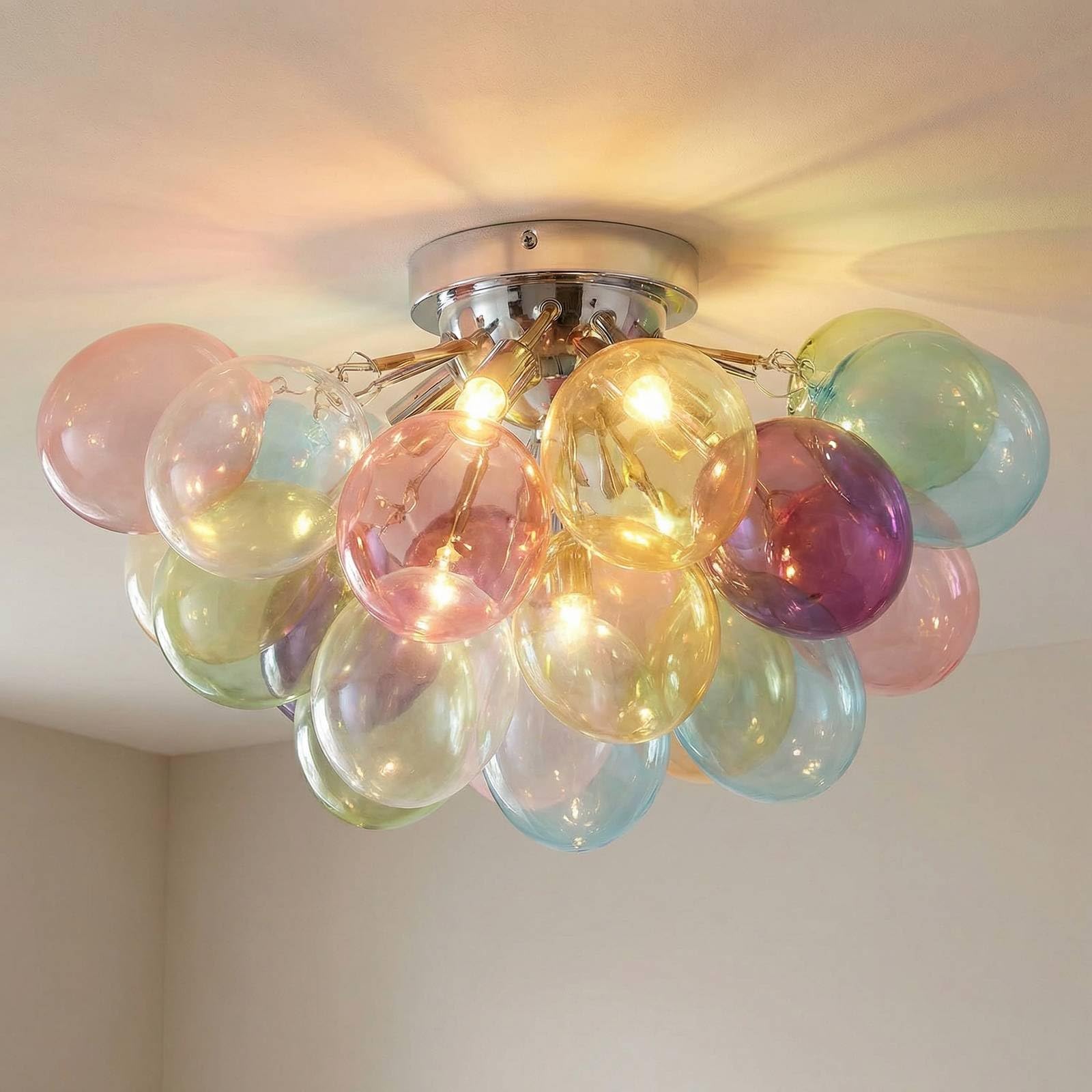 Lucande Deckenlampe Diborah (Design, Modern) aus Glas (6 flammig G9) - Deckenleuchte Lampe Wohnzimmerleuchte