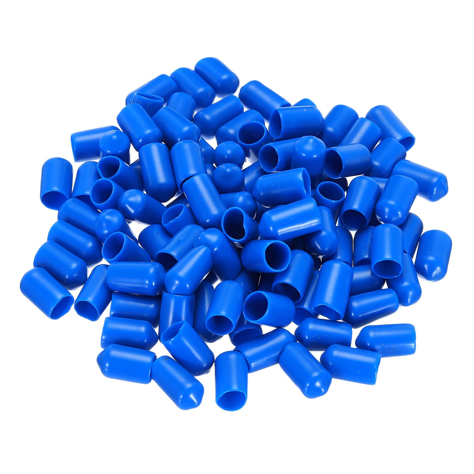 uxcell 100pcs Rubber End Caps 8.5mm ID Vinyl PVC Round Tube Bolt Cap Cover Screw Thread Protectors Blue