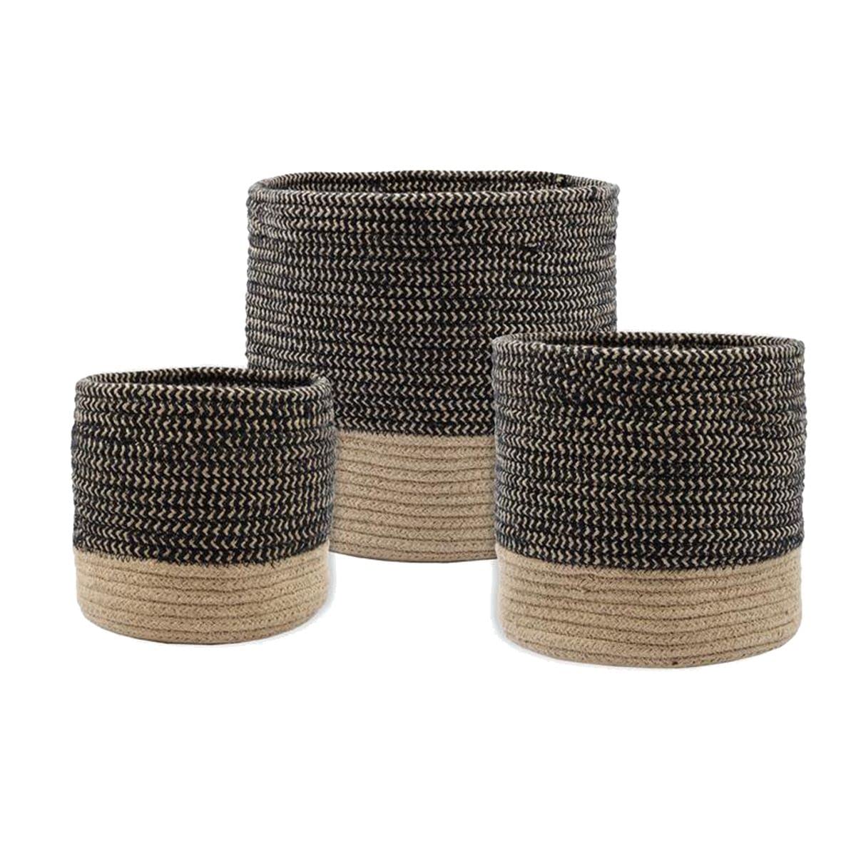 Paniers en Coton Vanua : Set de 3 Cache-Pots pour Ranger et Fleurir Intérieur
