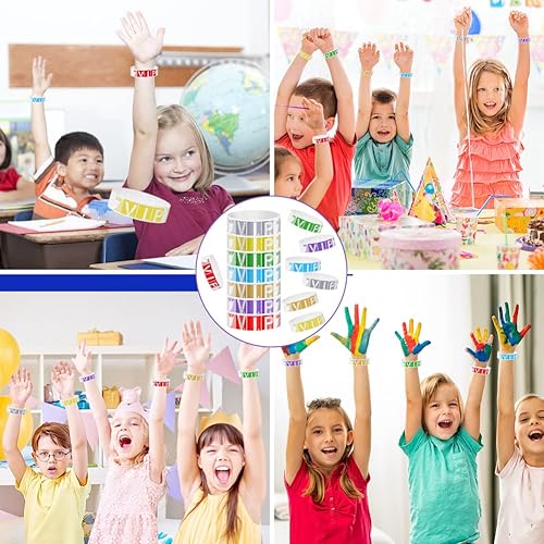 Miniatura 7 de Paquete de 700 pulseras VIP para eventos, de colores neón, para fiestas, eventos deportivos, conciertos, fiestas temáticas, parques de atracciones,