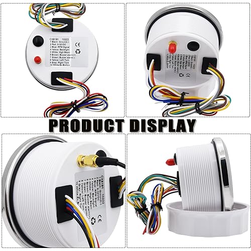 Miniatura 3 de Medidor de cuentakilómetros GPS de 3.346 in de 0-120 MPH con tacómetro de 8000 RPM para coche, barco, velocímetro, tacómetro para auto marino, ATV,