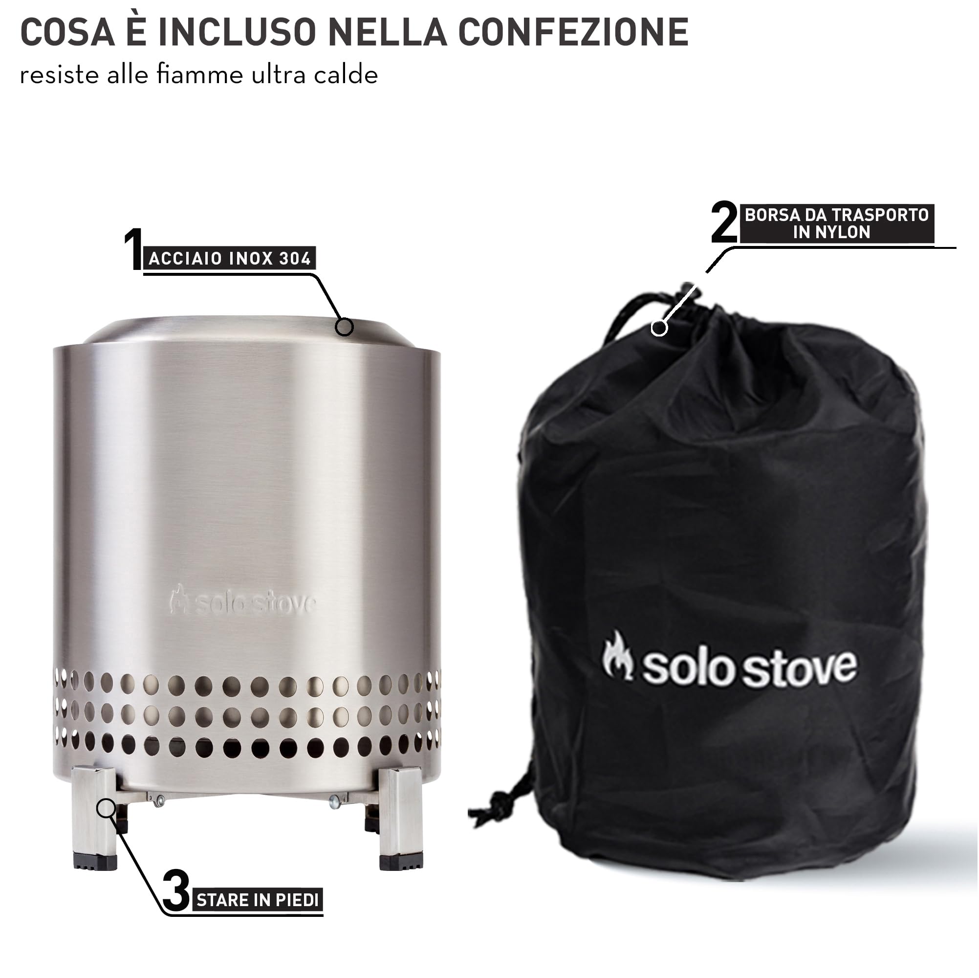 Solo Stove Mesa XL Braciere da tavolo da esterno, Mini camino portatile a bassa emissione di fumo, Acciaio inossidabile, 21,8 x 17,8cm, 1kg