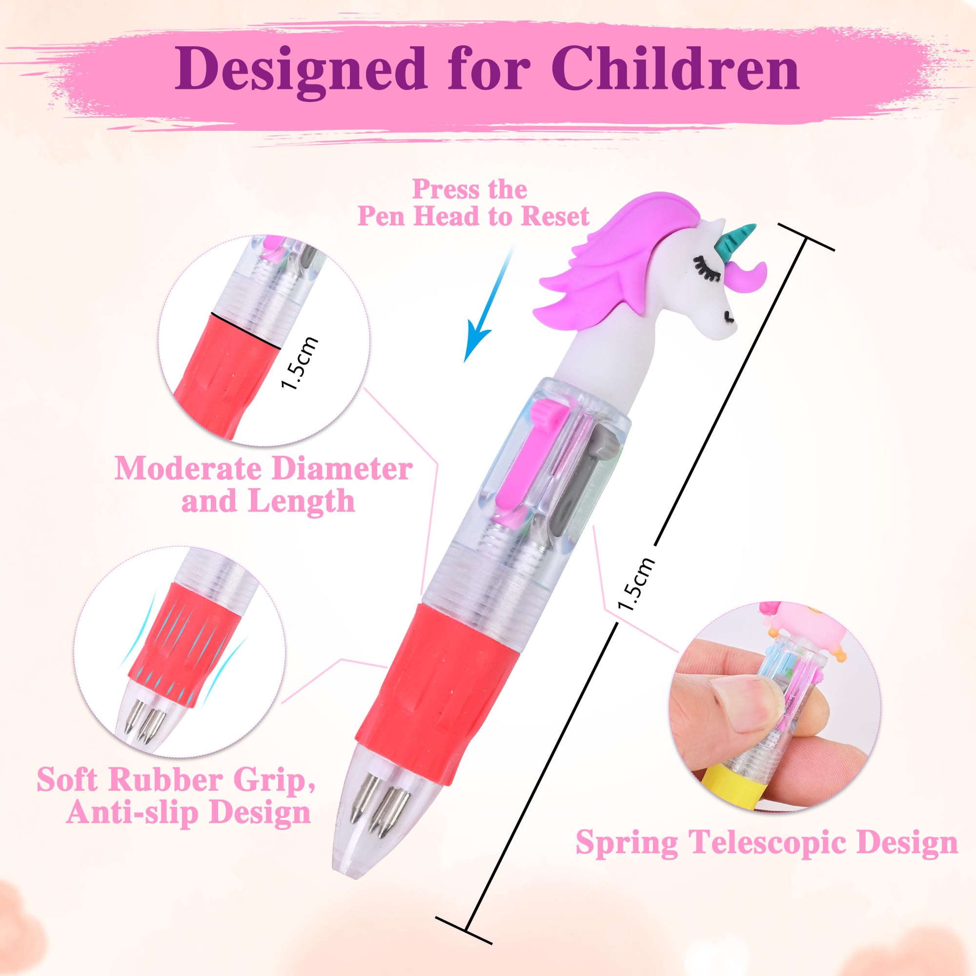 Stylos Halloween 4 En 1 - Mini-stylos Kawaii (citrouille, Fantôme) - 10 Couleurs, Capuchons Amovibles - Cadeau Enfant, Fête