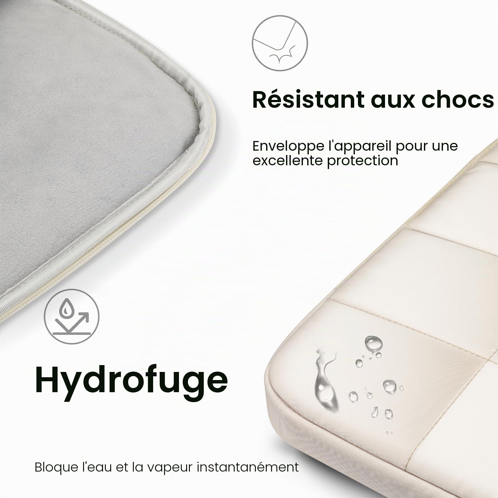 FINTIE Coque Housse MacBook Air 13.6 Pouces M5 M4 M3 M2 2026 2025 2024 2022 Beige