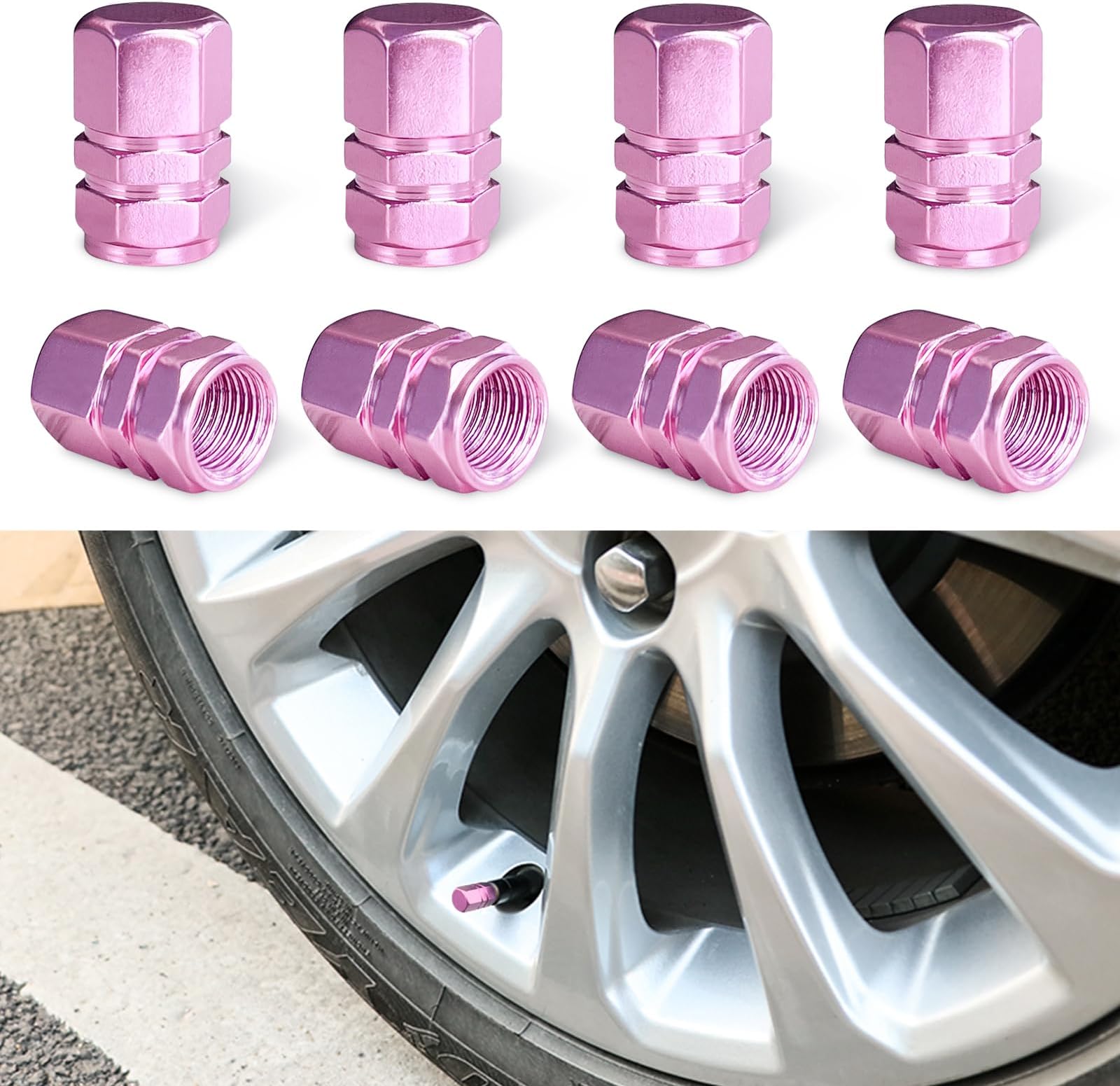 4-Pack Aluminum Tire Valve Stem Caps - Dust Proof & Airtight Air Caps