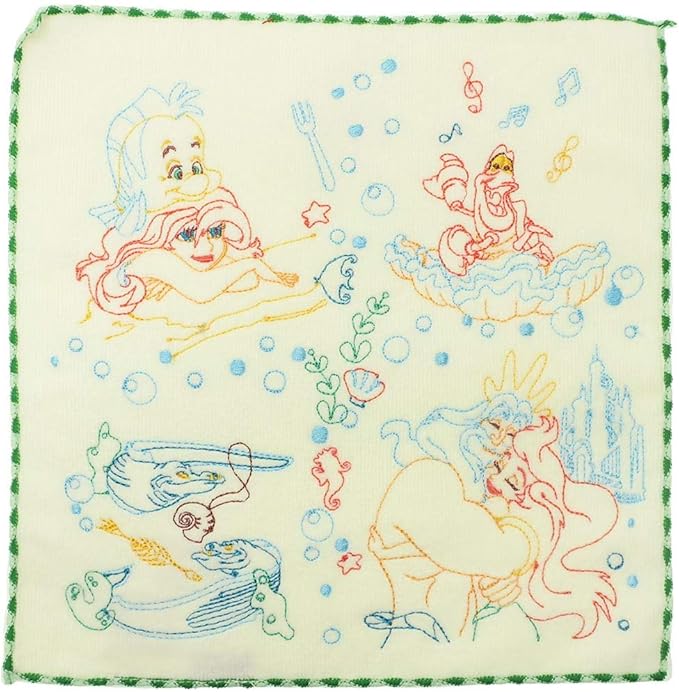 Amazon Co Jp 丸眞 ミニタオル ディズニー プリンセス リトルマーメイド アリエル 25 25cm まだ知らない世界 全面刺繍 ホーム キッチン