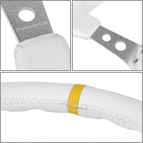 Miniatura 8 de NRG Innovations NRG-RST-006RR-BS - Volante deportivo de 13.780 in (3 pulgadas de profundidad), radios negros con agujeros redondos, cuero rojo,