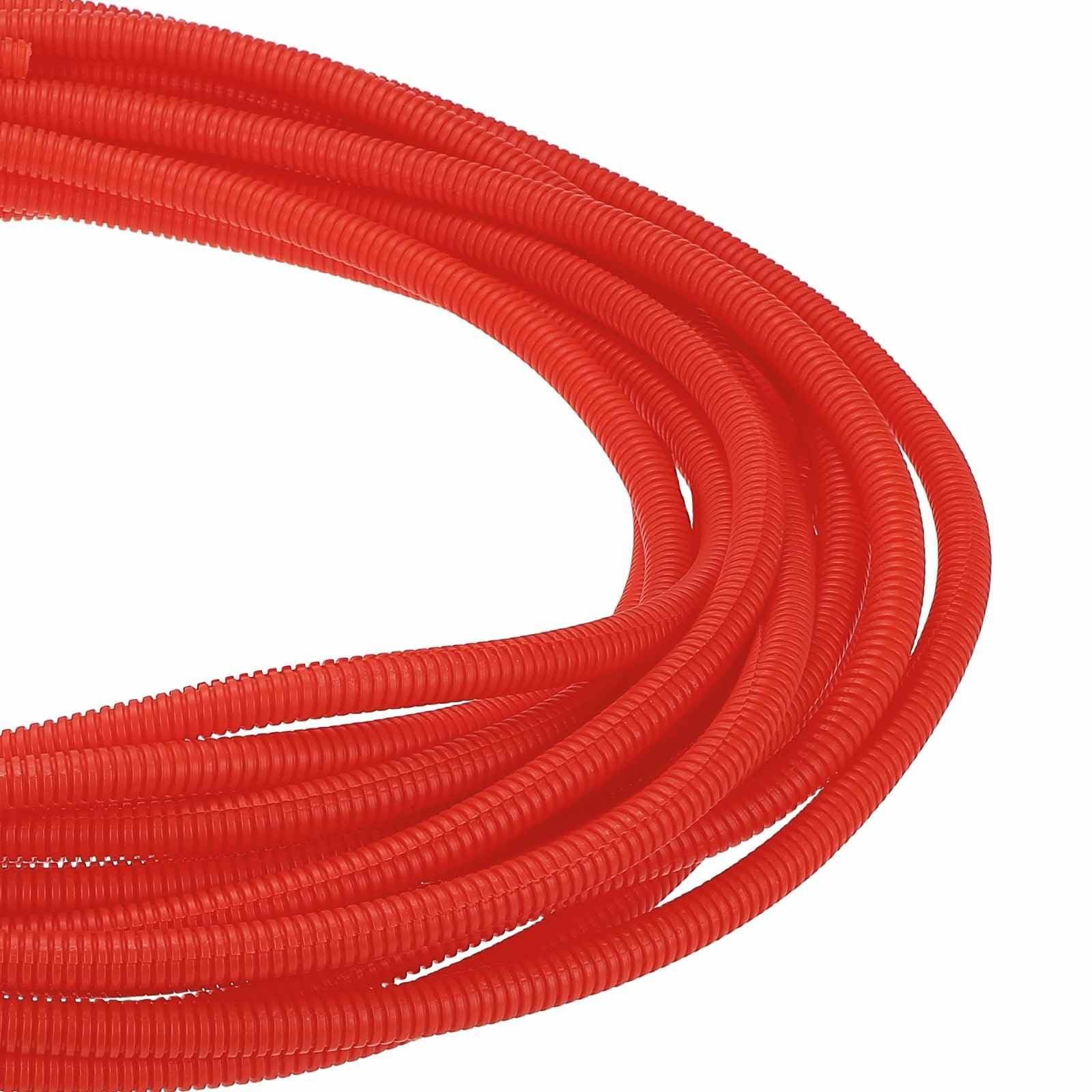 DMiotech 50ft Wire Loom Split Tubing 3/8 Inch, Cord Protectors from Pet Flexible Conduit Cable Management for Office Home Garden, Red