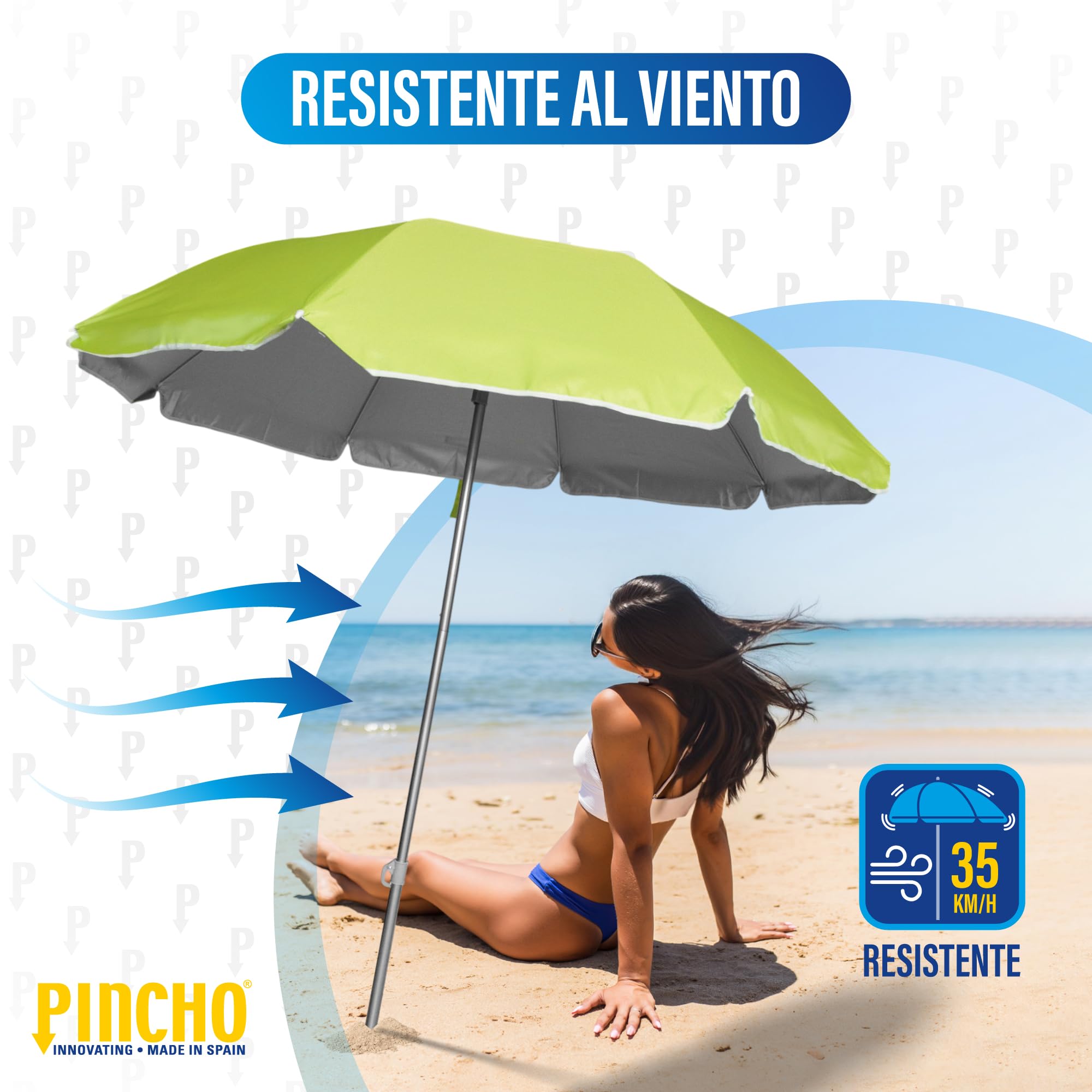 Pincho Sombrilla Mochila Plegable 180CM Ideal para Moto y Bicicleta.Protección solar UPF50+ (bloquea 99% de rayos UV), Muy ligera.1,5 kg, Medida de la sombrilla dentro de la funda 72cm.