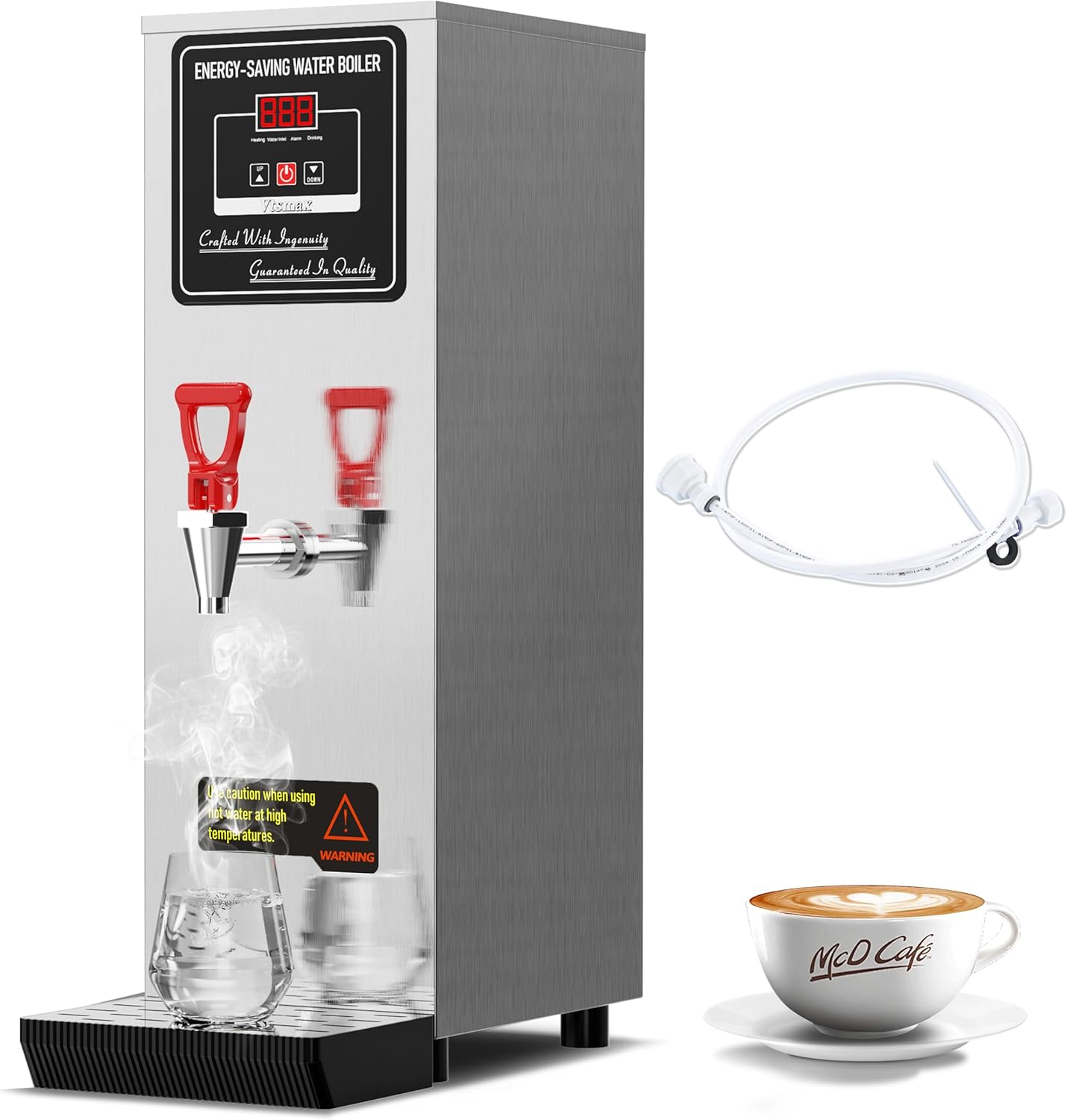 2000W Commercial Hot Water Dispenser Countertop, 25L(6.6Gal) /H Energy-Saving Stainless Steel Water Boiler with 32°F-212°F Temperature Control for Boba Tea Office Restaurant Hotel, Silver