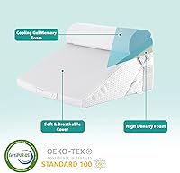 Vista 3 de Bedluxe Juego de 3 almohadas ortopédicas de cuña para cama, almohada de cuña de espuma postcirugía para soporte de espalda, piernas y rodillas