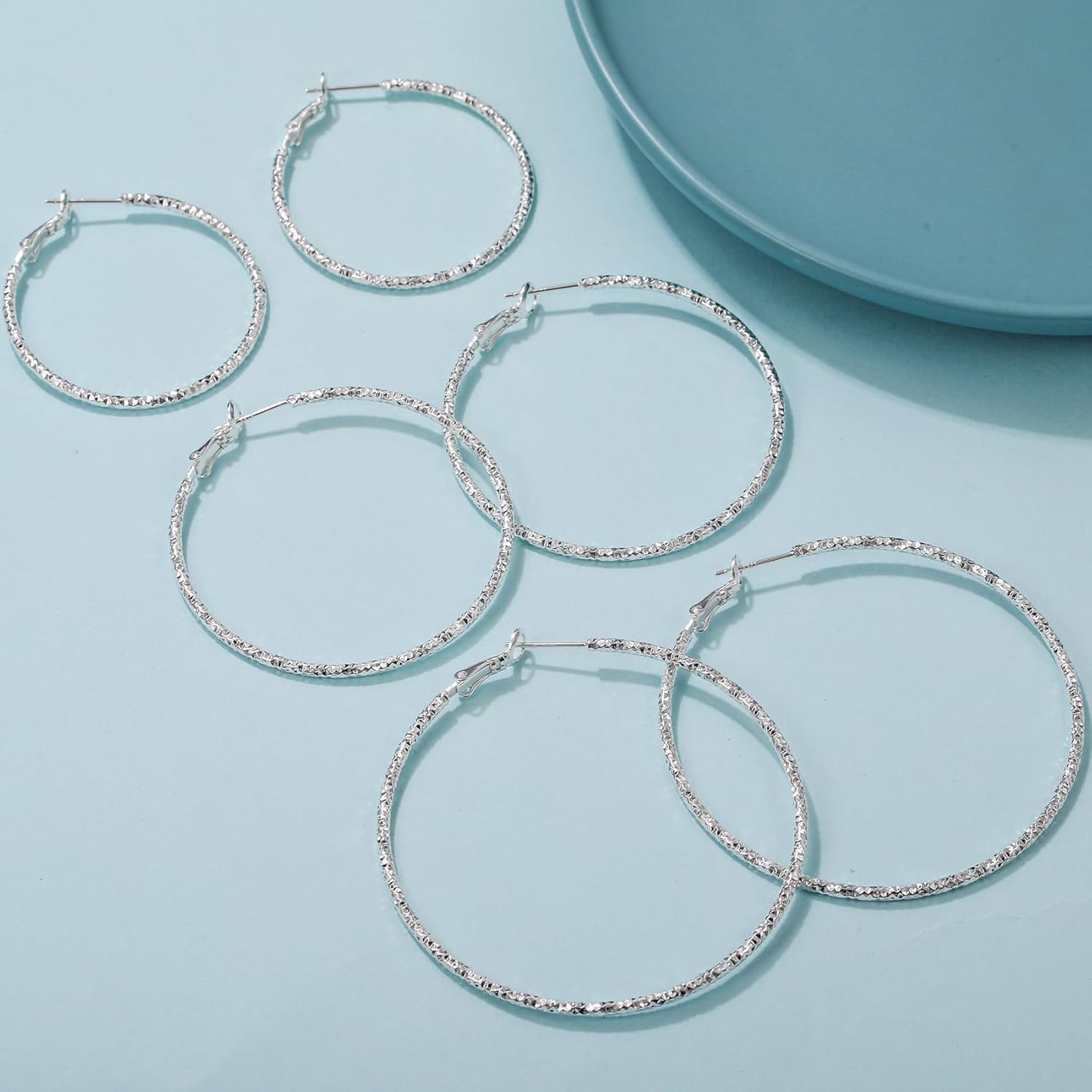 NEVEGE Gold Hoops Earrings for Women, 2mm Wide Lightweight Large Thin Gold Hoop Earrings 14k Gold Plated Hypoallergenic Sterling Silver Hoop Earring for Women 20/30/40/50/60MM - Image 6