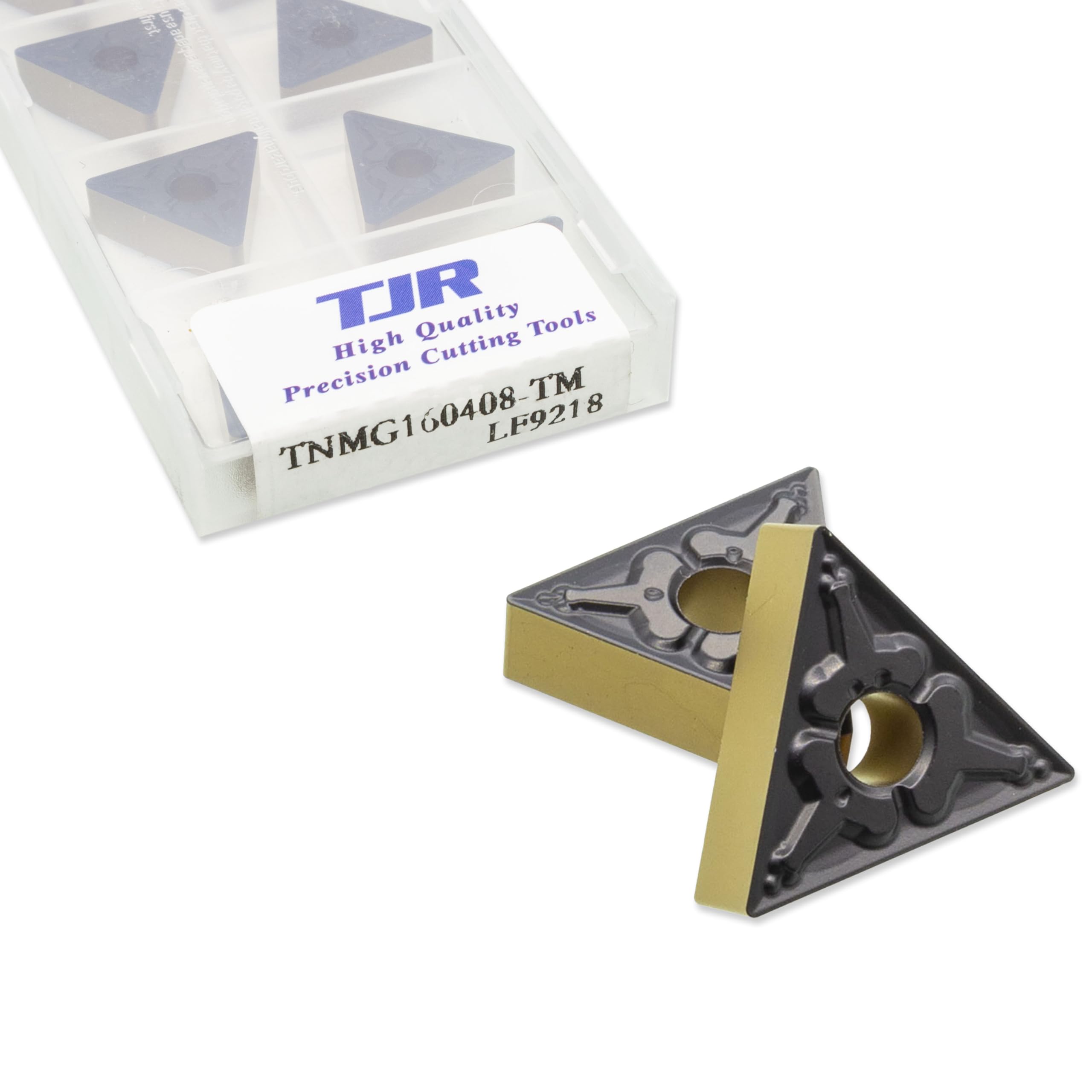 TJR Lot de 10 inserts de tour en carbure indexables TNMG331 / TNMG160408-TM LF9218 pour tours CNC et standard – Usinage de qualité supérieure pour acier inoxydable, acier, fonte et plus encore