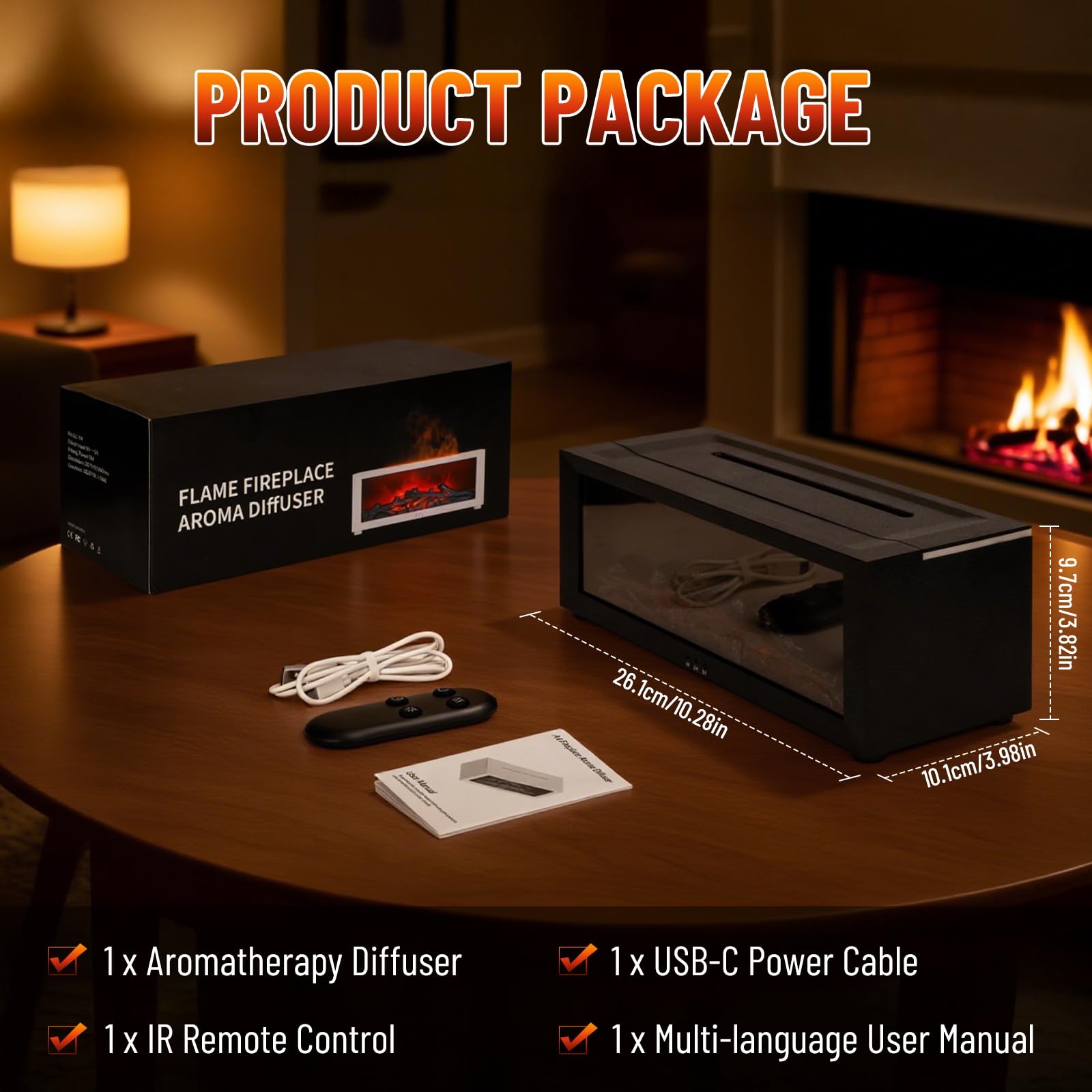 Diffusore di Oli Essenziali con Fiamma 3D – Diffusore di Aromi,Umidificatore Silenzioso da 150 ml con Telecomando,Luce LED a 7 Colori,Lampada Notturna per Camera da Casa,Ufficio,Idea Regalo