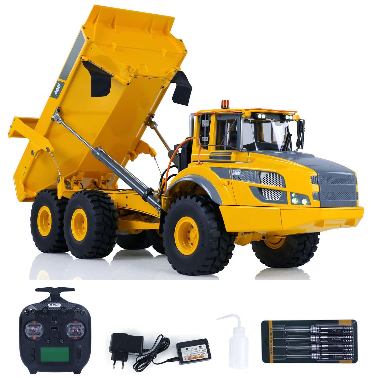 VOLVO A40G 無線リモコン ダンプトラック Amazon.com: wheelfun Double E 1/16 RC Hydraulic Articulated Truck
