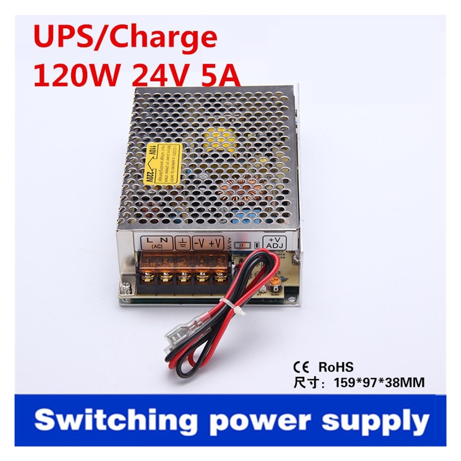 Adaptateur d'alimentation à découpage universel 120 W 24 V Fonction de charge CA Moniteur Alimentation à découpage Smps avec fonction de charge 24 V CC SC-120W-24 pour camping-car, voiture, ordinateur