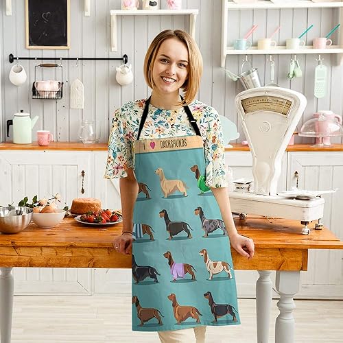 Miniatura 10 de HGOD DESIGNS Delantal de cocina de gato para cocinar jardinería, baberos ajustables para el hogar, tamaño adulto, Apcolor-081