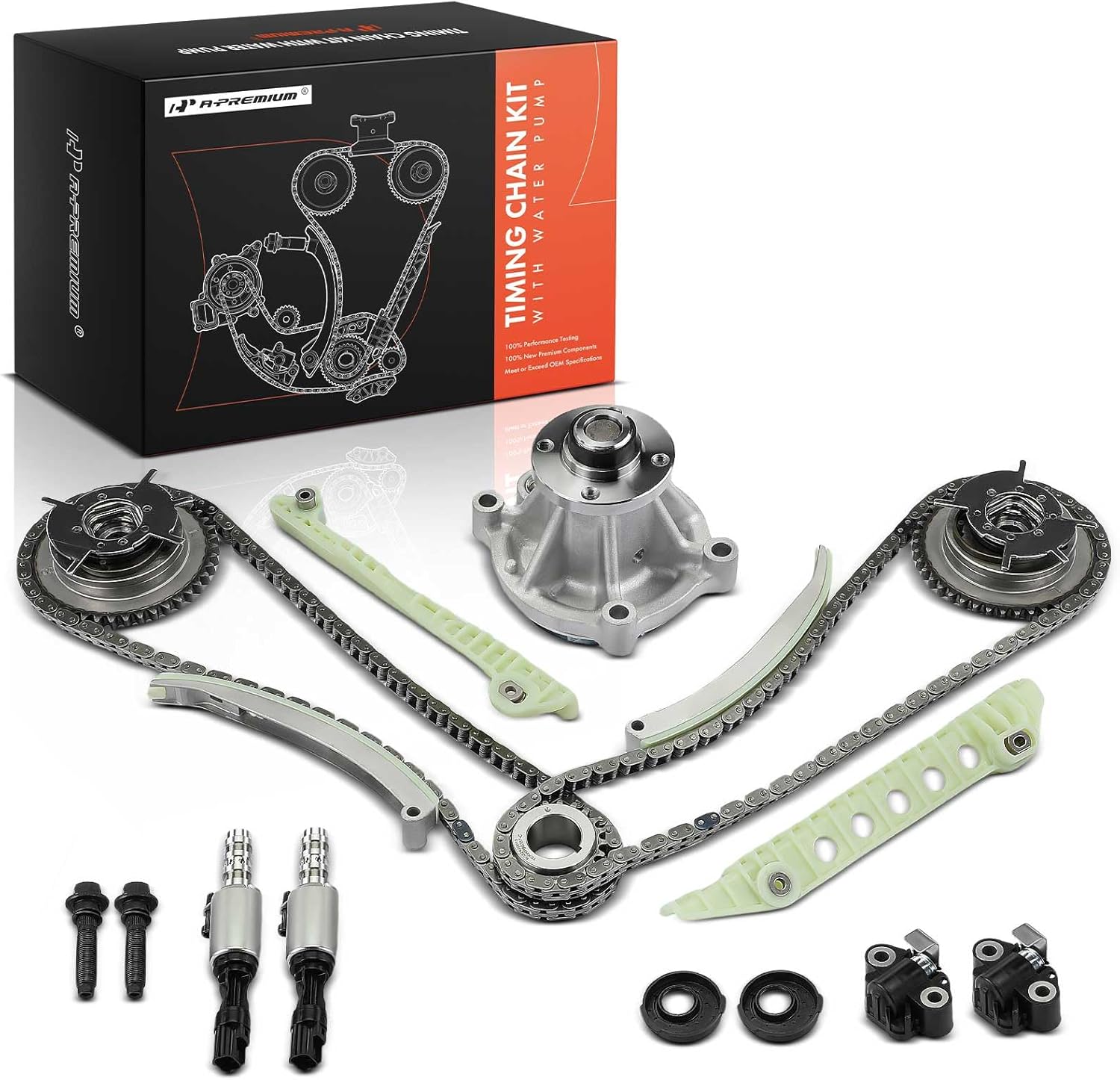 A-Premium Engine Timing Chain Kit W/Water Pump & Sprocket & Tensioner & Guide Compatible with Ford & Mercury Cars - F150 2009-2010, Explorer 2006-2010, Explorer Sport Trac, Mustang, Mountaineer - 4.6L