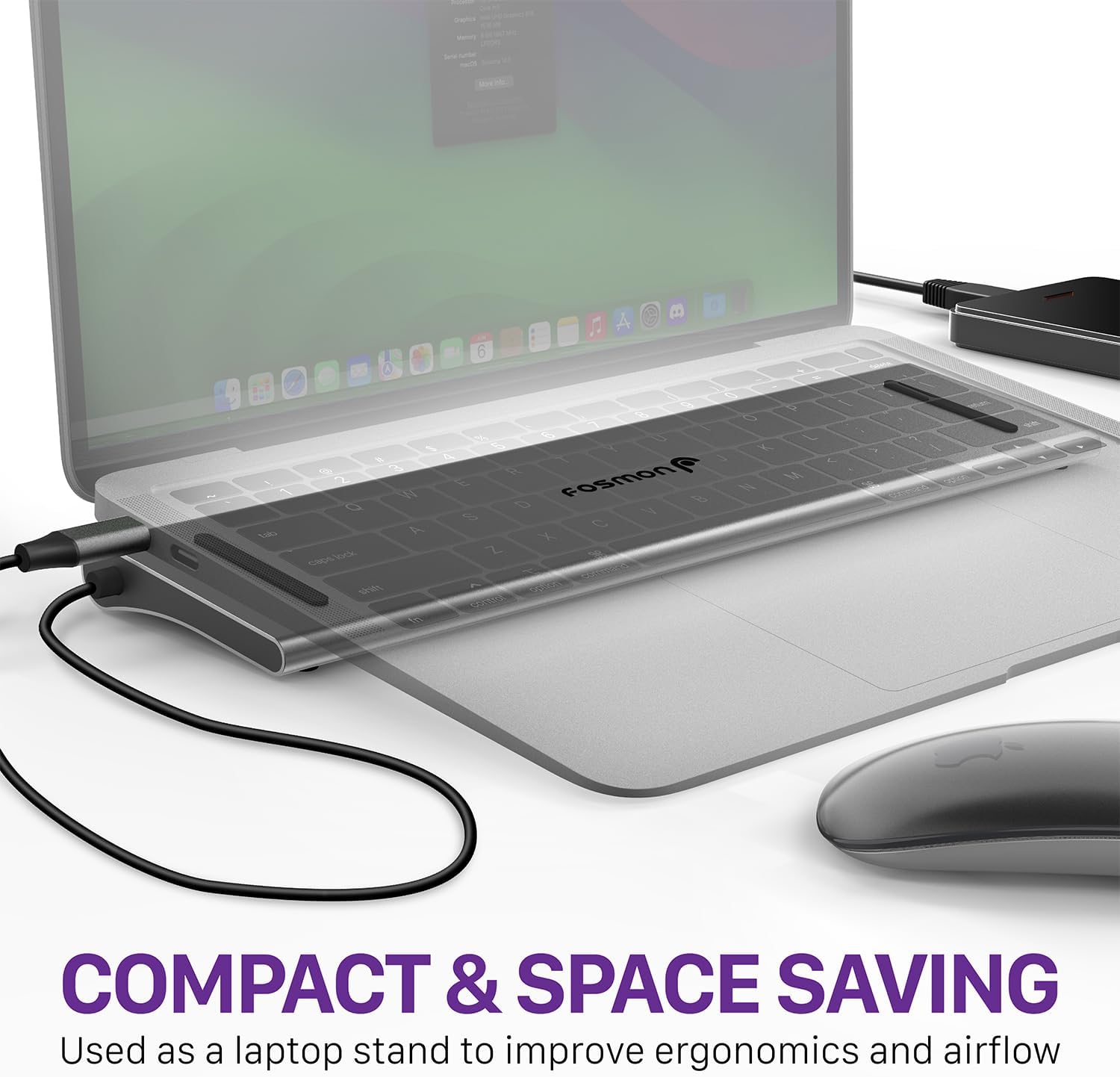 Fosmon 11-in-1 USB-C Hub, Multiport Adapter with 4K Dual HDMI, DisplayPort, USB-C, USB 3.0, USB 2.0, TF, RJ45 Ethernet for Laptops, Tablets
