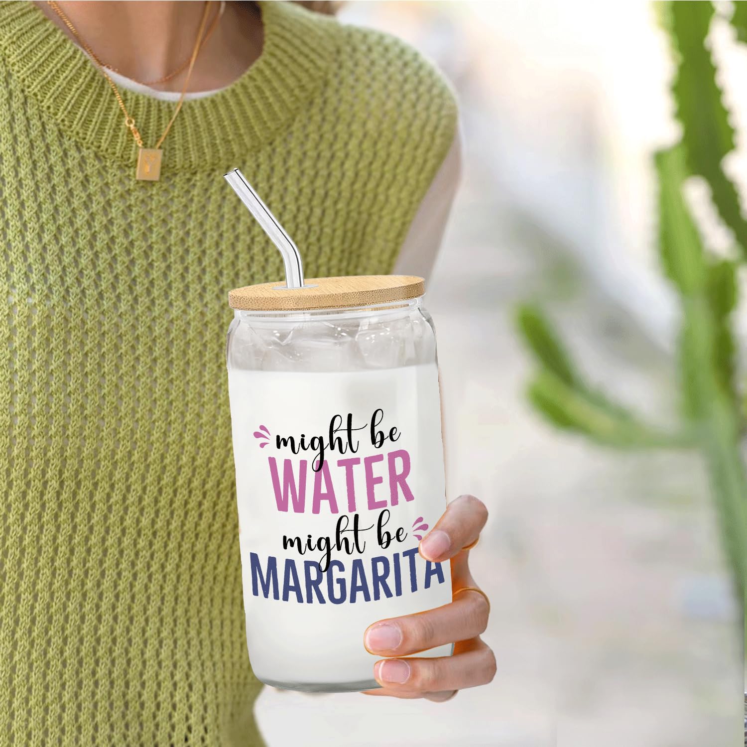 margarita glasses cup Gifts for Cocktail Lovers, Funny Might Be Margarita Tumbler Gifts For Women 14oz,Tequila Lime drinking jar for Cocktail Lovers