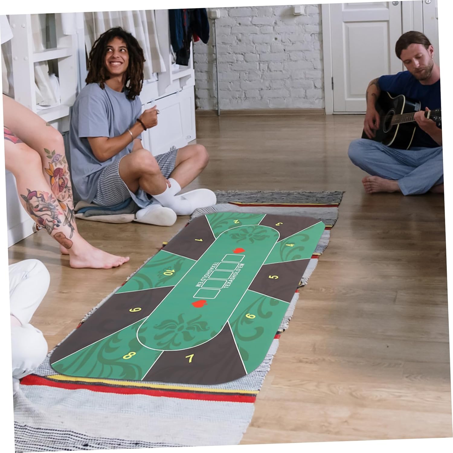 Kisangel Poker Table Top Mat Poker Table Topper Protective Rubber Mat for Home Travel